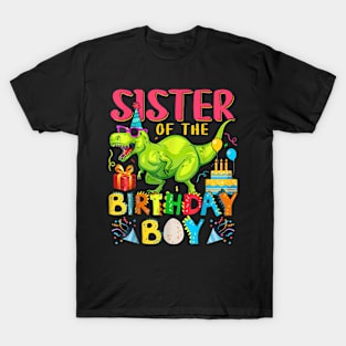 Sister Dinosaur Rawr Of The Birthday Boy Family Matching T-Shirt